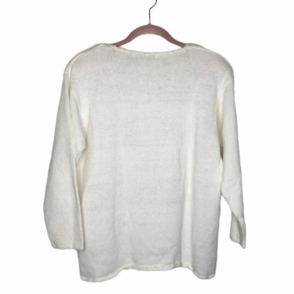 CAROLYN TAYLOR Floral Embroidered Sweater Size Medium VINTAGE - Picture 4 of 10